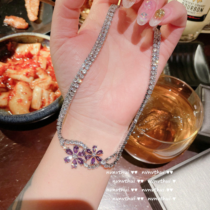 Bright Pink Love Gem Necklace
