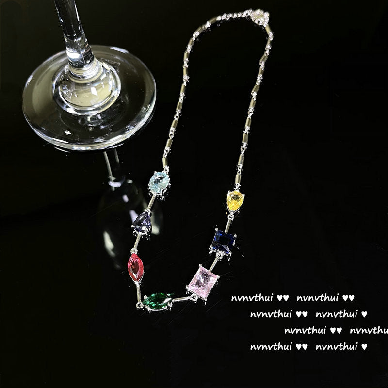 Bright Pink Love Gem Necklace