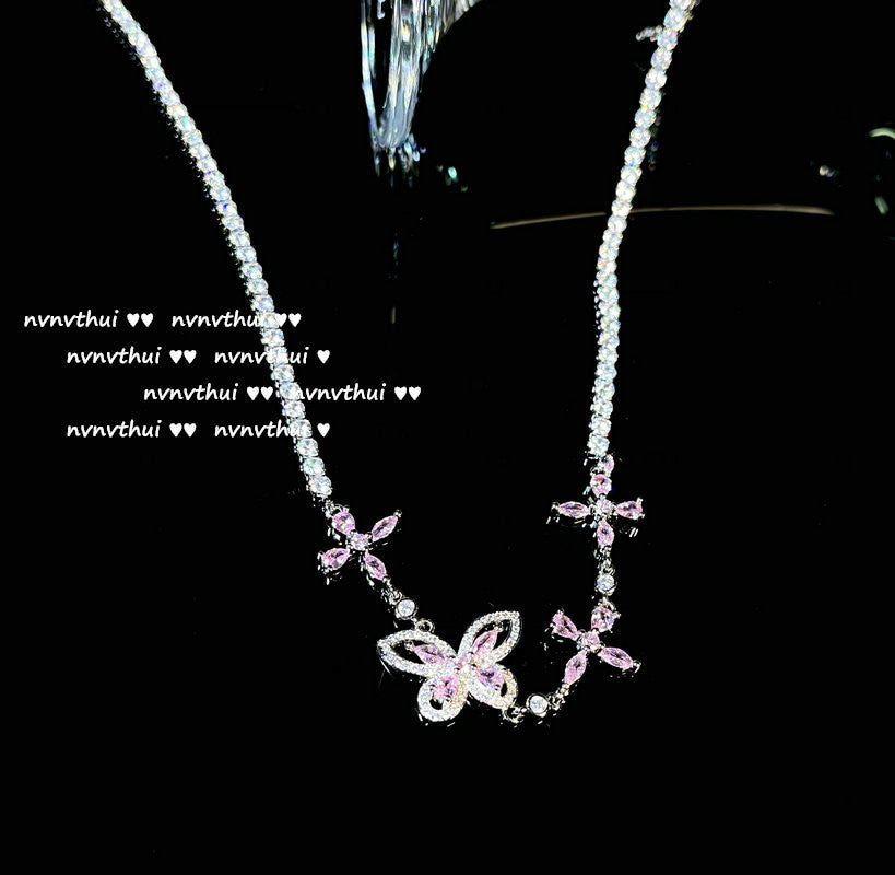 Bright Pink Love Gem Necklace