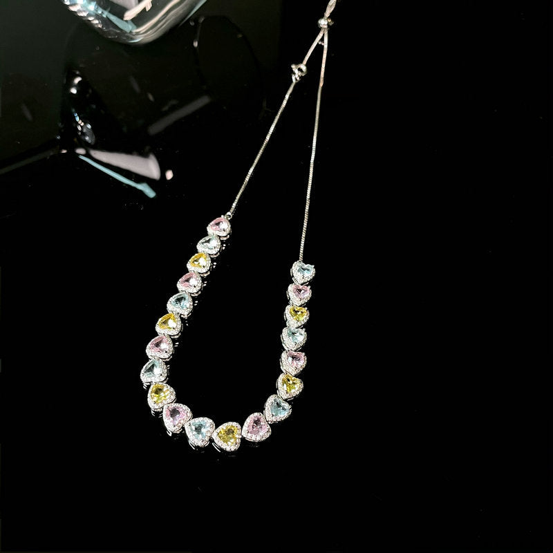 Bright Pink Love Gem Necklace