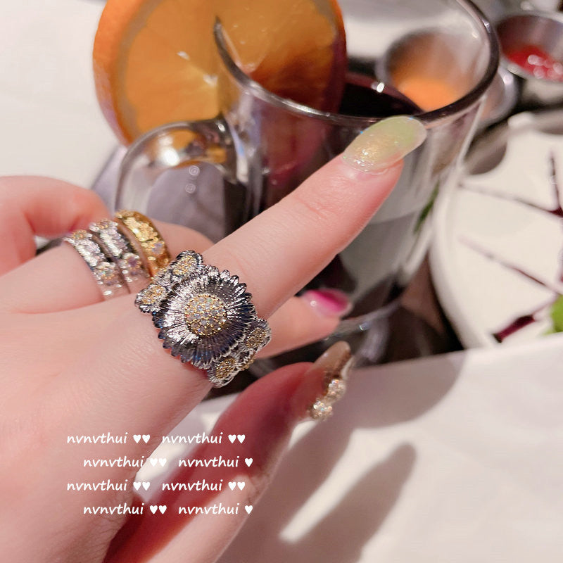 Treasure Zircon Lava Metal Bracelet Earrings Medieval