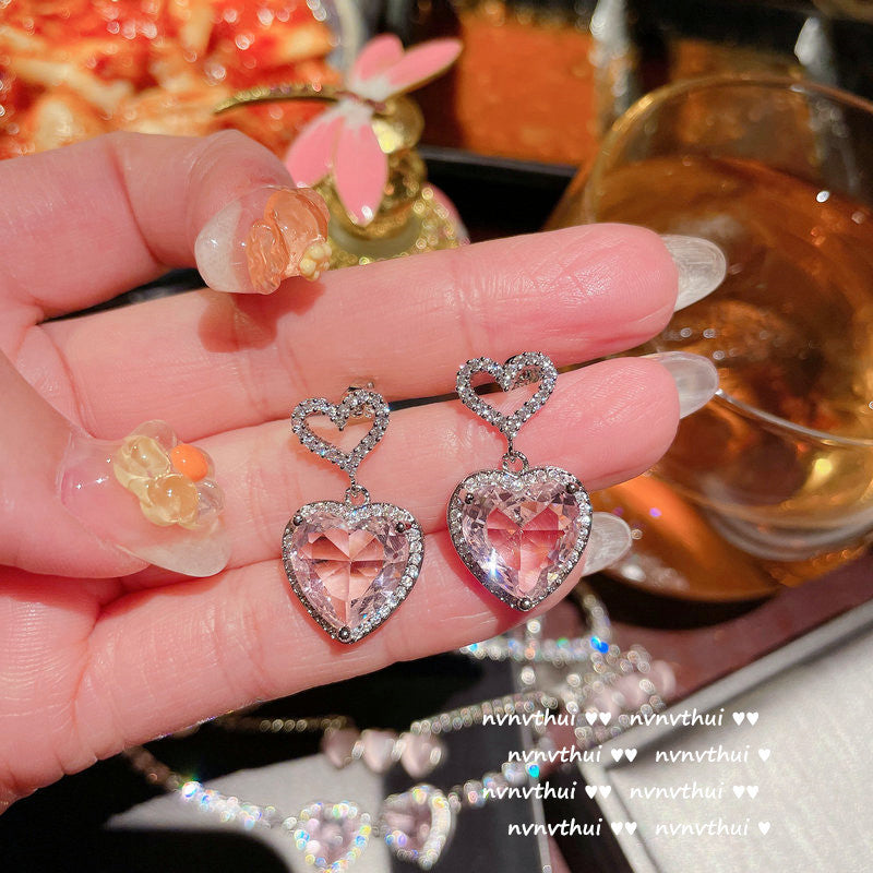 Bright Pink Love Gem Necklace
