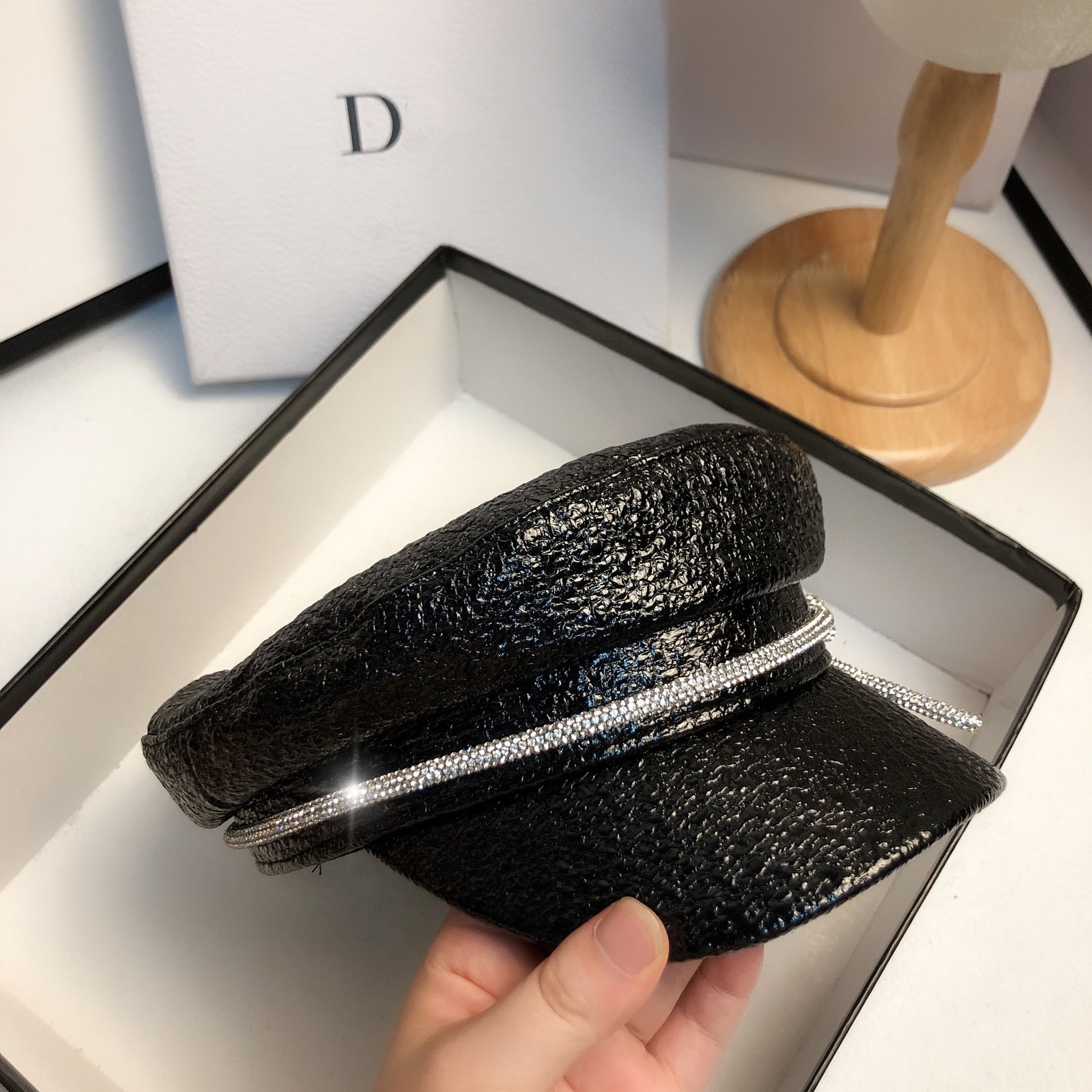 Pu Leather British Style Military Hat
