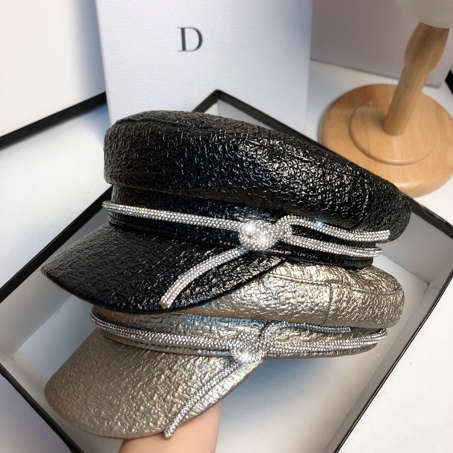 Pu Leather British Style Military Hat