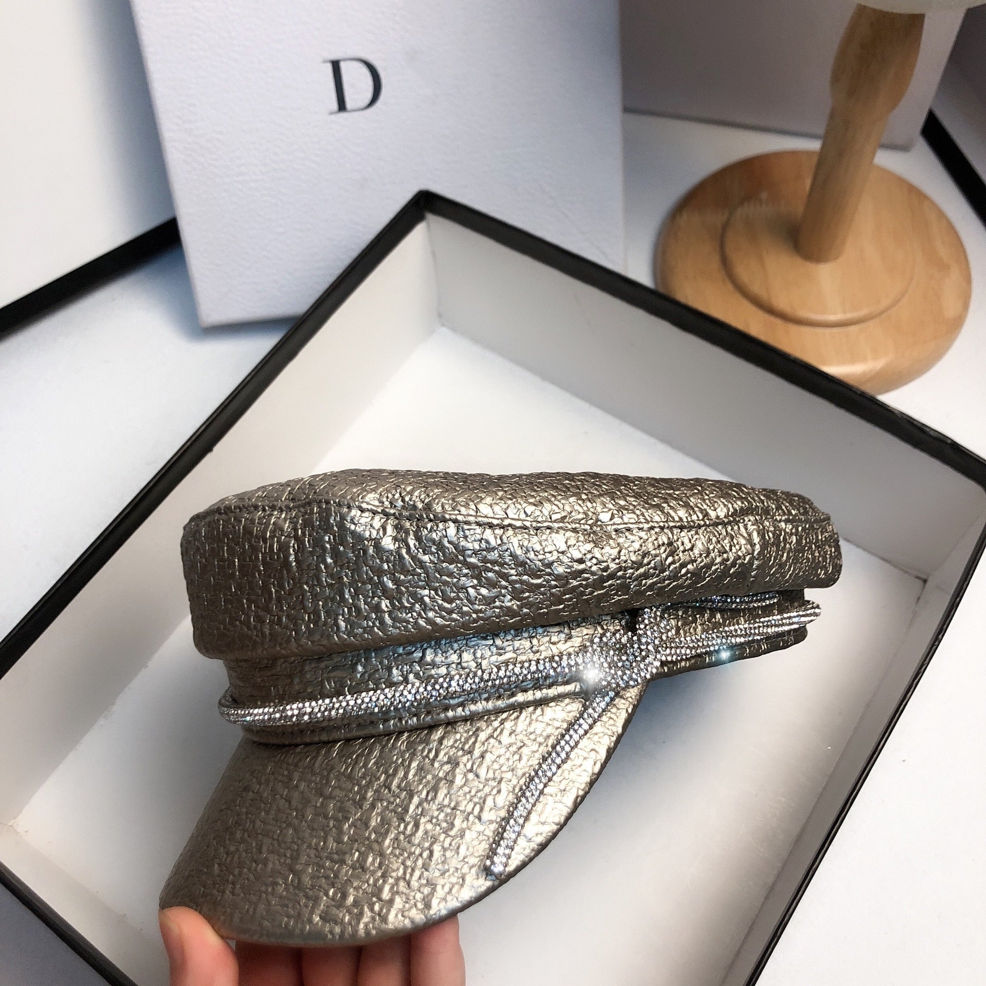 Pu Leather British Style Military Hat