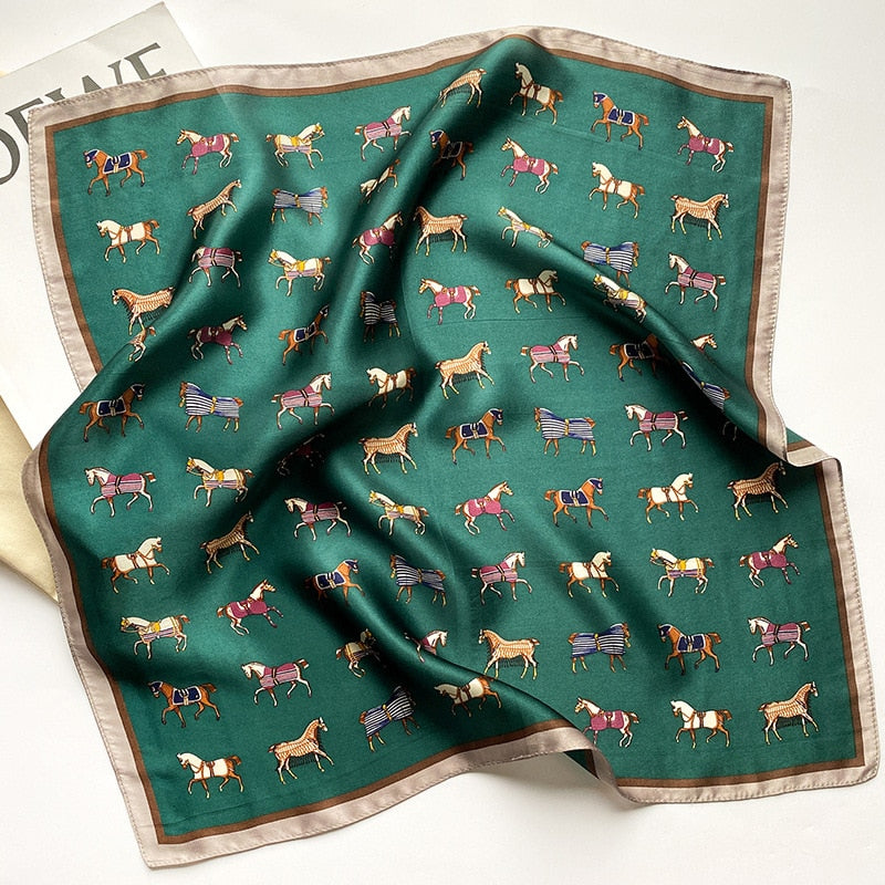 Lux Print Silk Square Scarf