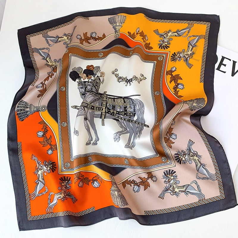 Lux Print Silk Square Scarf