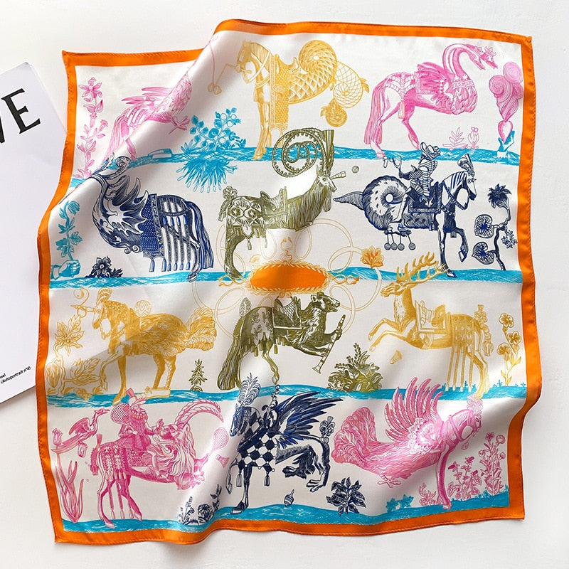 Lux Print Silk Square Scarf