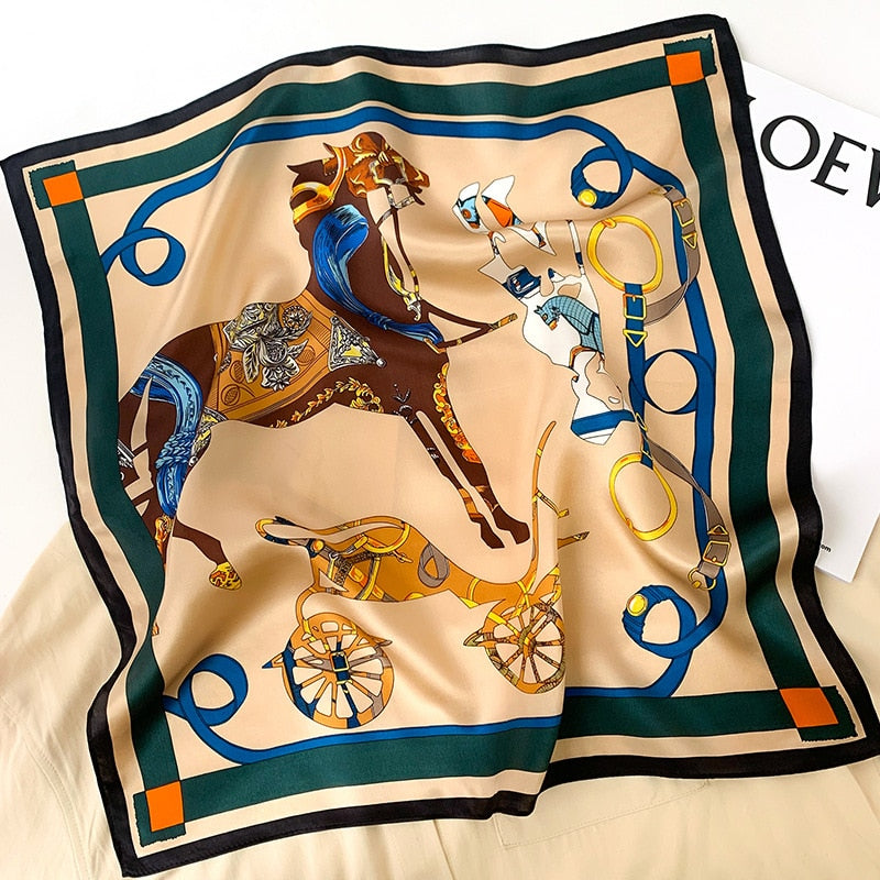 Lux Print Silk Square Scarf