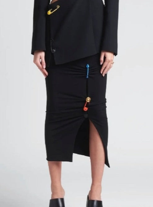 Rivet Cotton Knitted Tight High Waist Skirt