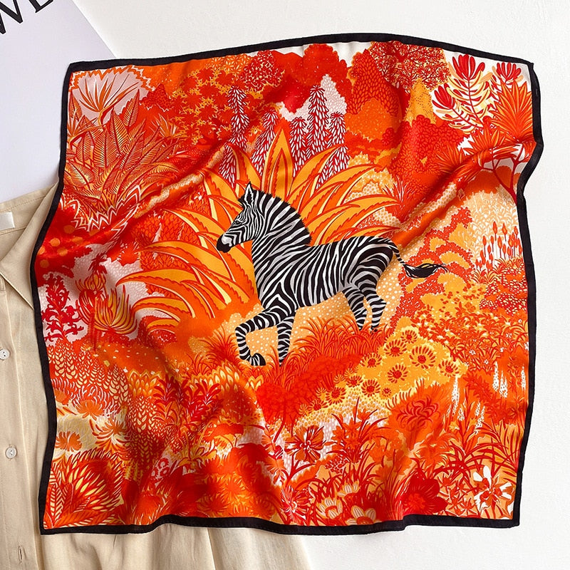 Lux Print Silk Square Scarf