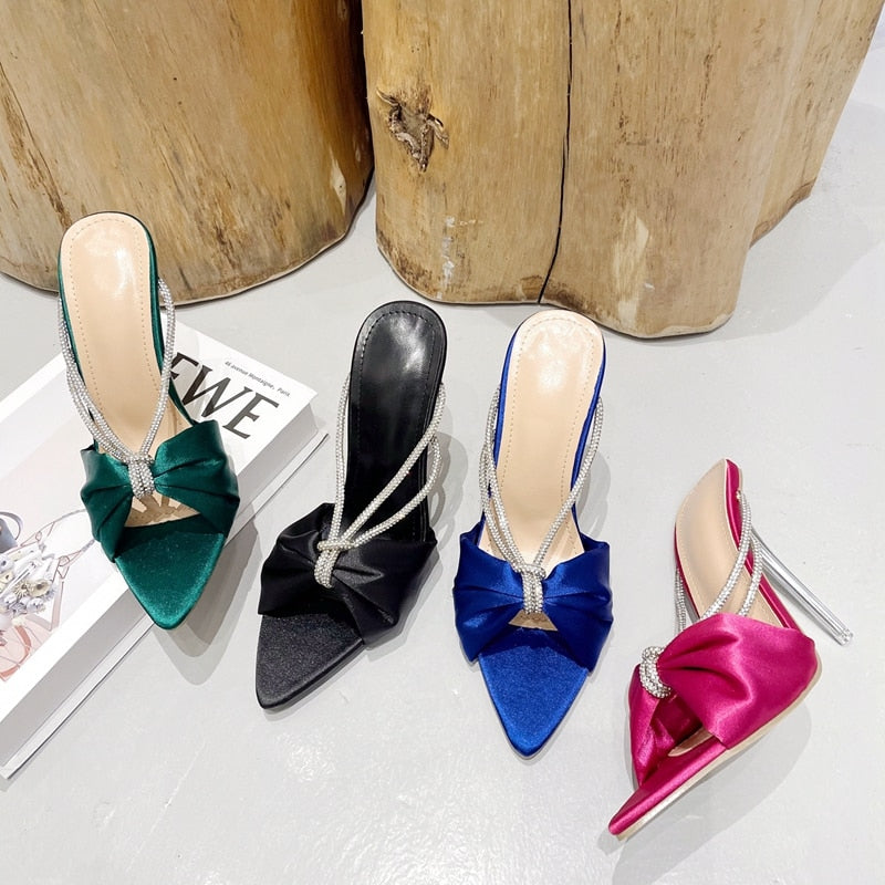 Crystal Pointed Toe Transparent Perspex Stiletto High Heels