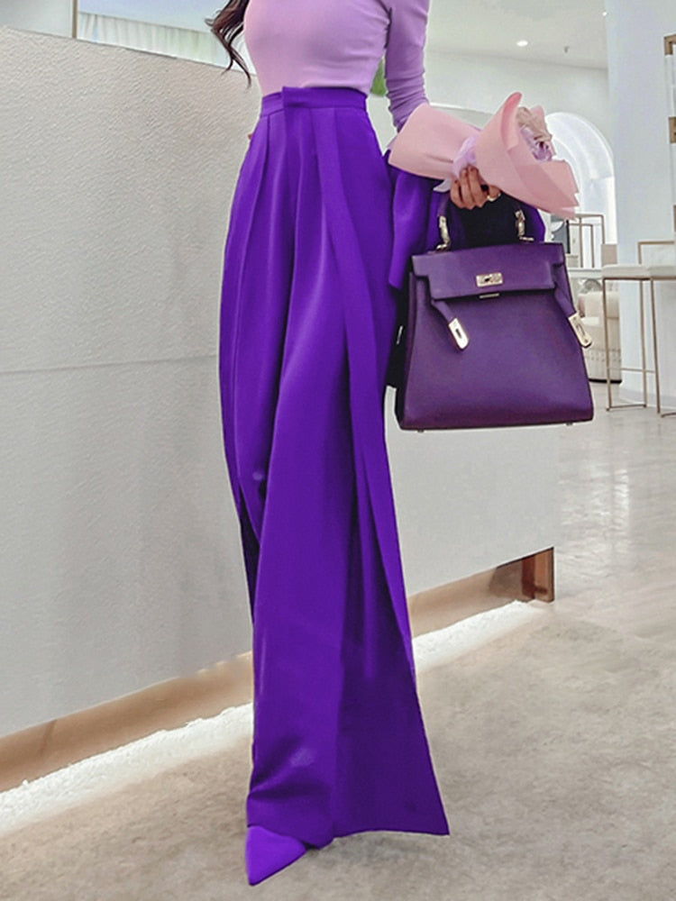Women High Waist Loose Wide Leg Pants