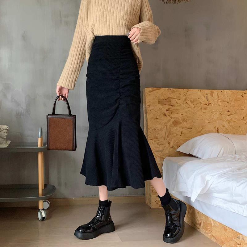 Mermaid Ruffles High Waist Midi Skirts
