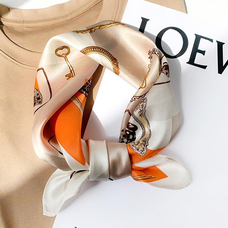 Lux Print Silk Square Scarf