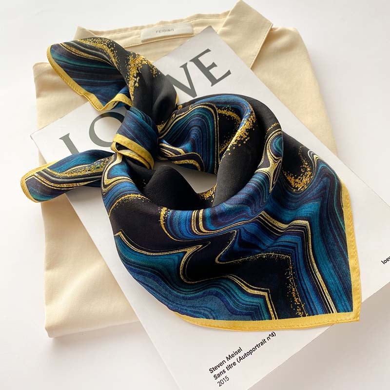 Lux Print Silk Square Scarf