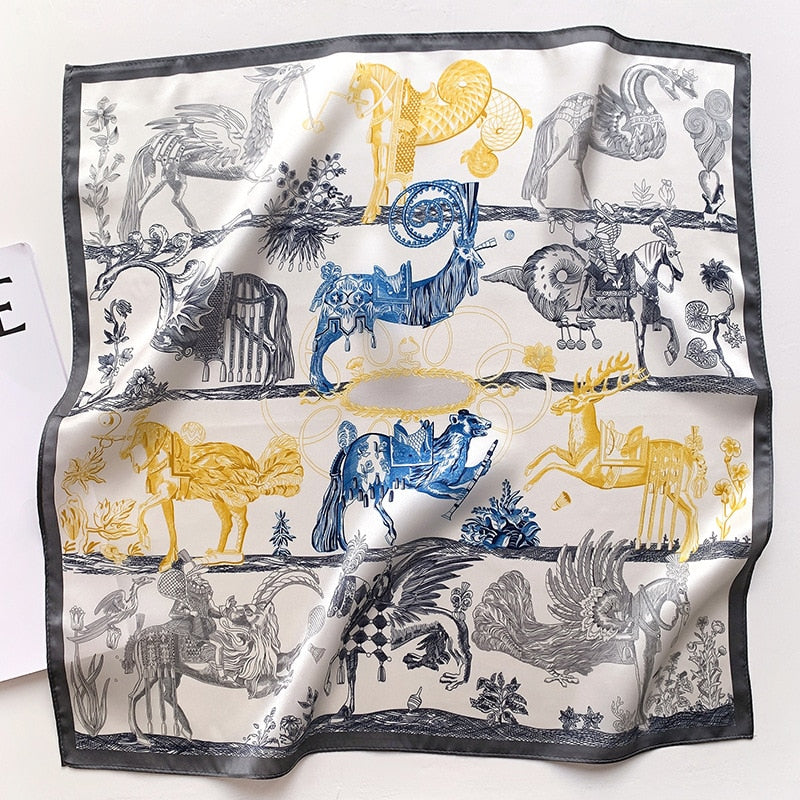 Lux Print Silk Square Scarf