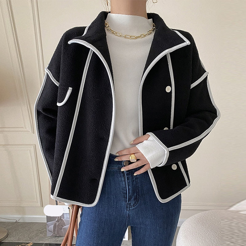 Loose Stand Collar Full Sleeve Jacket