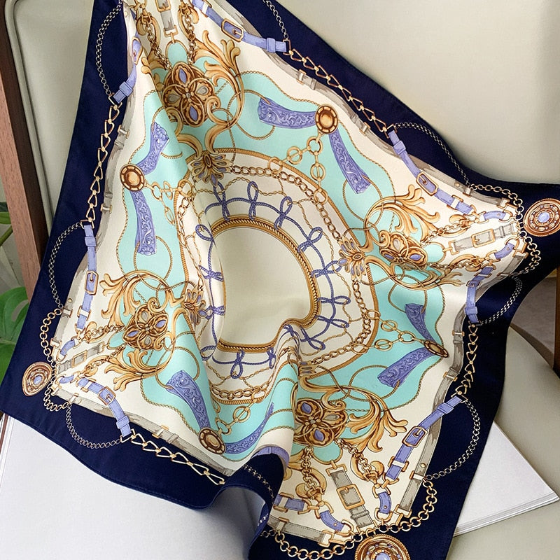 Lux Print Silk Square Scarf