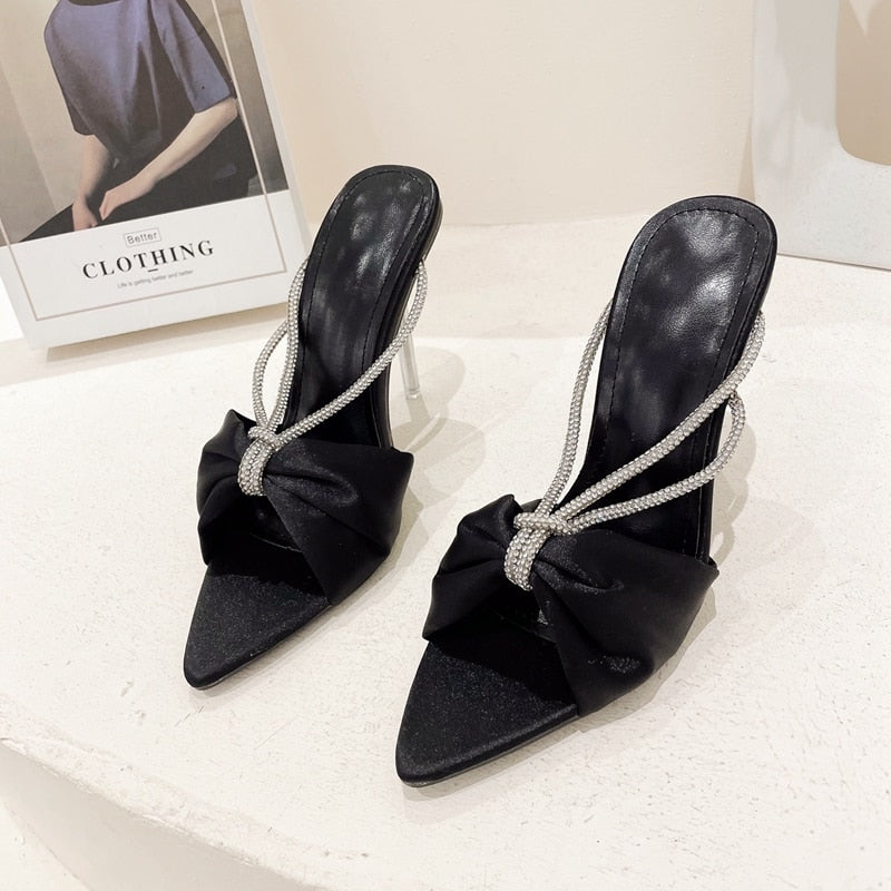 Crystal Pointed Toe Transparent Perspex Stiletto High Heels