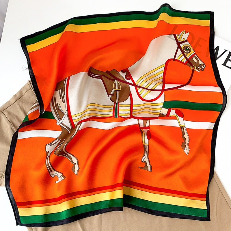 Lux Print Silk Square Scarf
