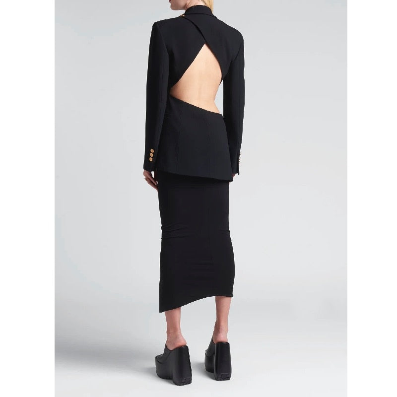 Rivet Cotton Knitted Tight High Waist Skirt