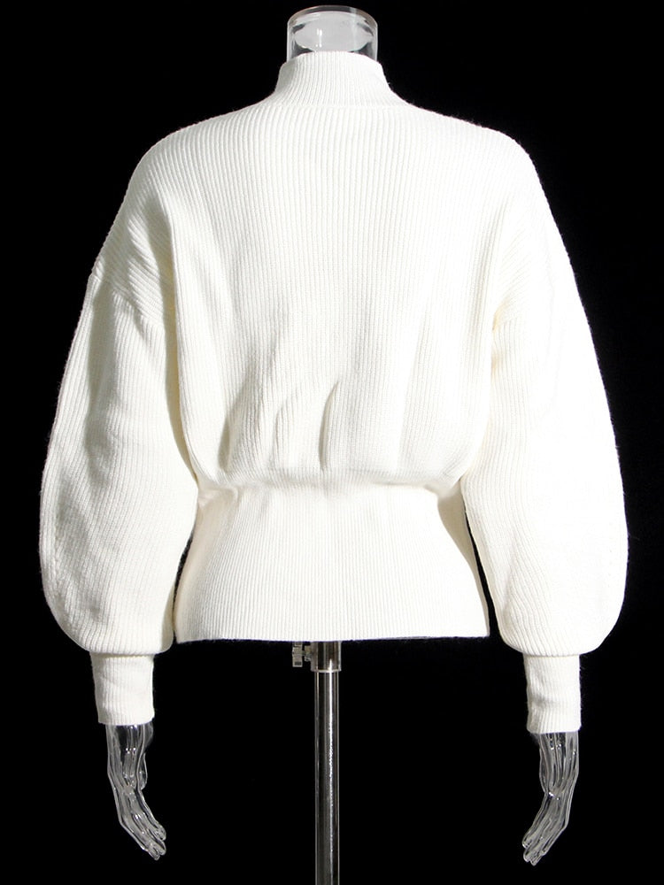 VIVIANNA Patchwork Feather Knitting Sweater