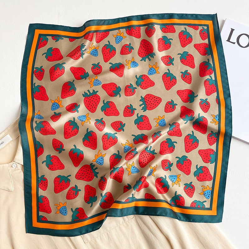 Lux Print Silk Square Scarf