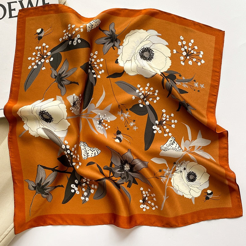 Lux Print Silk Square Scarf