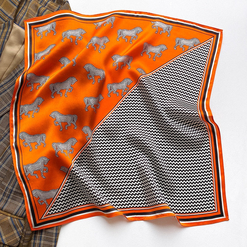 Lux Print Silk Square Scarf