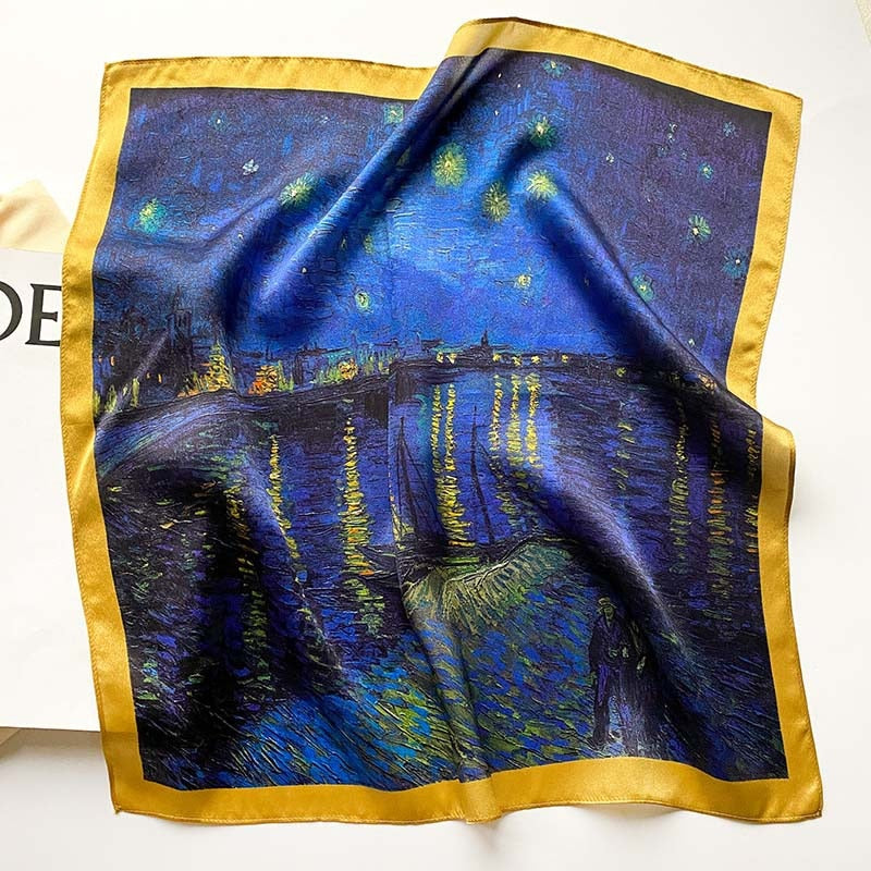 Lux Print Silk Square Scarf