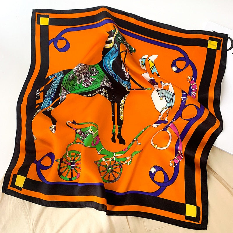 Lux Print Silk Square Scarf