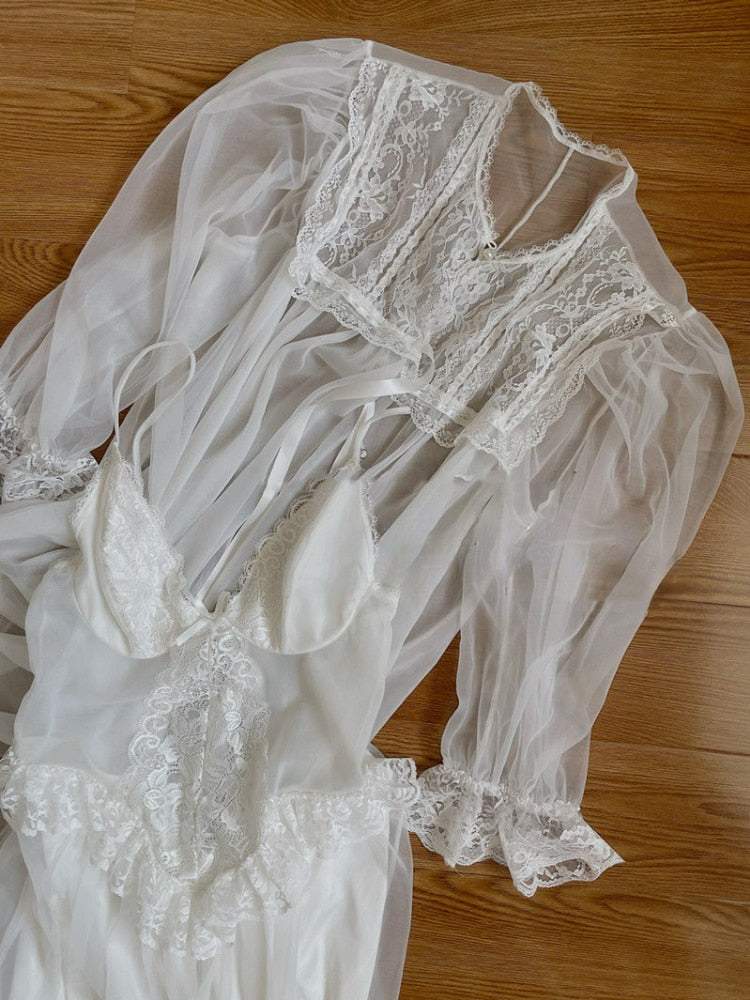Sweat Angel Dream Fairy Vintage Mesh Lace Dresses