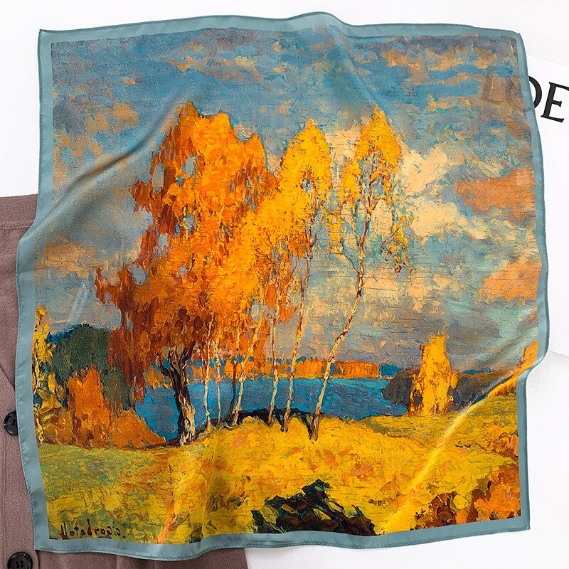 Lux Print Silk Square Scarf