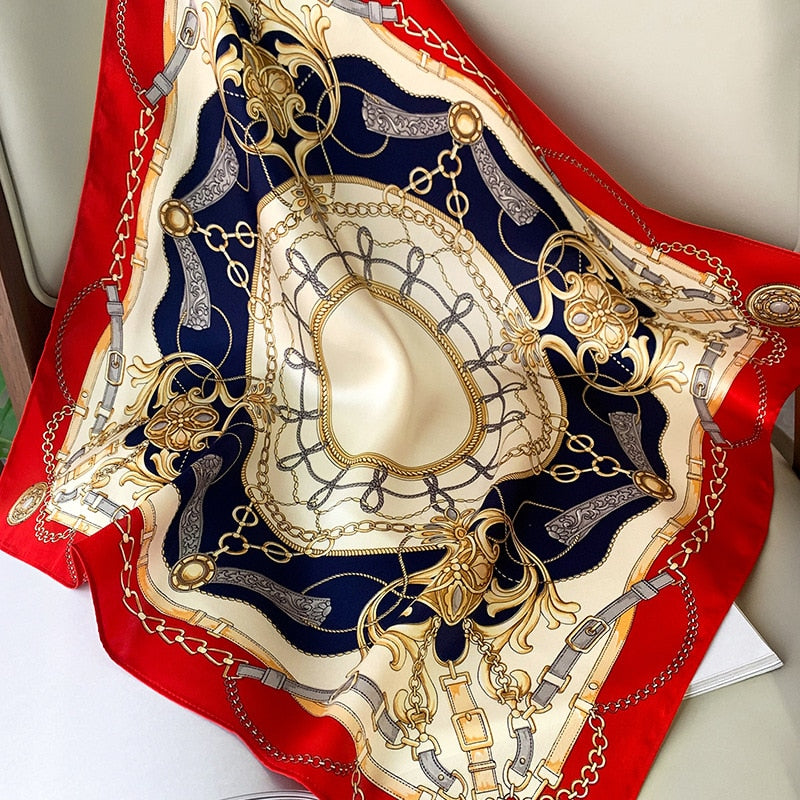 Lux Print Silk Square Scarf