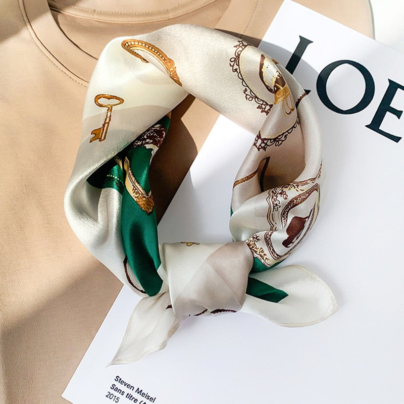 Lux Print Silk Square Scarf