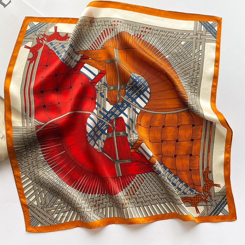 Lux Print Silk Square Scarf