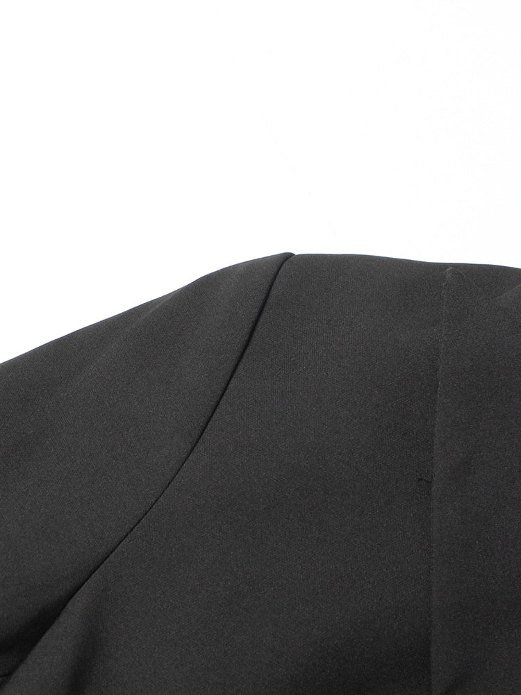 Asymmetrical Backless Solid Blazers