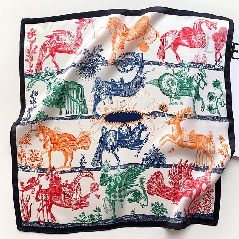 Lux Print Silk Square Scarf
