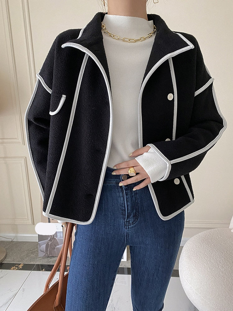 Loose Stand Collar Full Sleeve Jacket