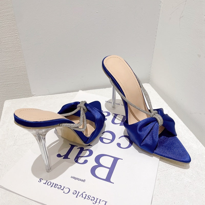 Crystal Pointed Toe Transparent Perspex Stiletto High Heels