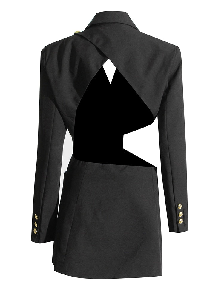 Asymmetrical Backless Solid Blazers