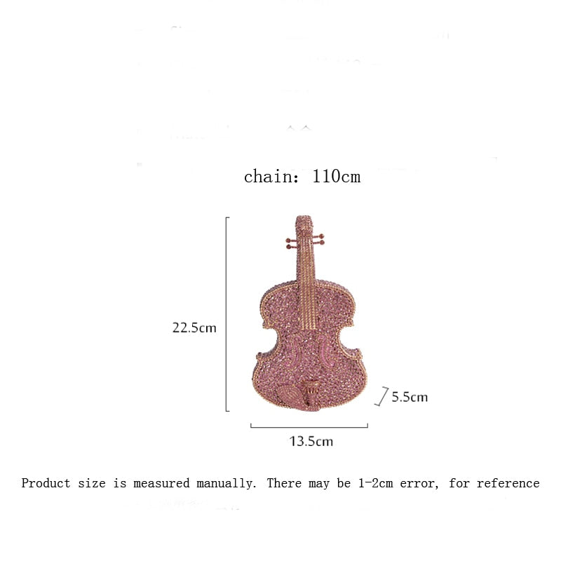 Shiny Crystal diamonds Violin Clutch