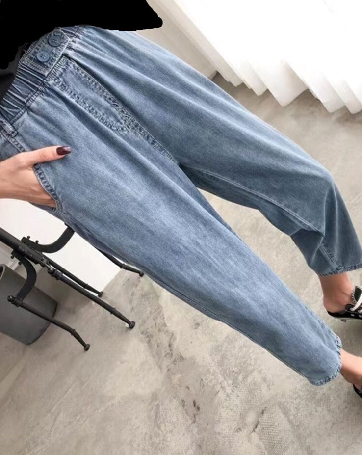 Elastic Waist Wide Leg Pants