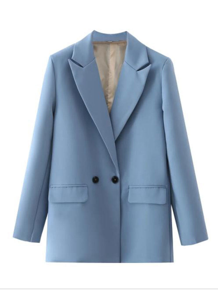Office Lady Double Breasted Vintage Blazer