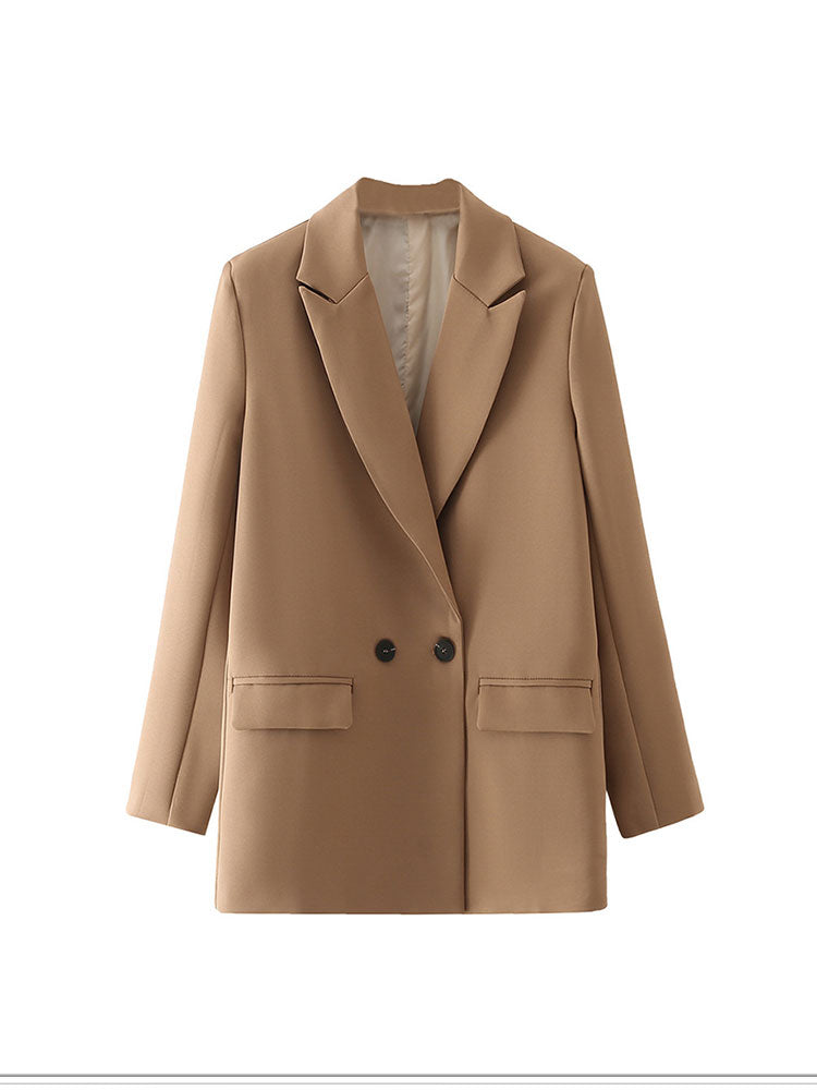 Office Lady Double Breasted Vintage Blazer