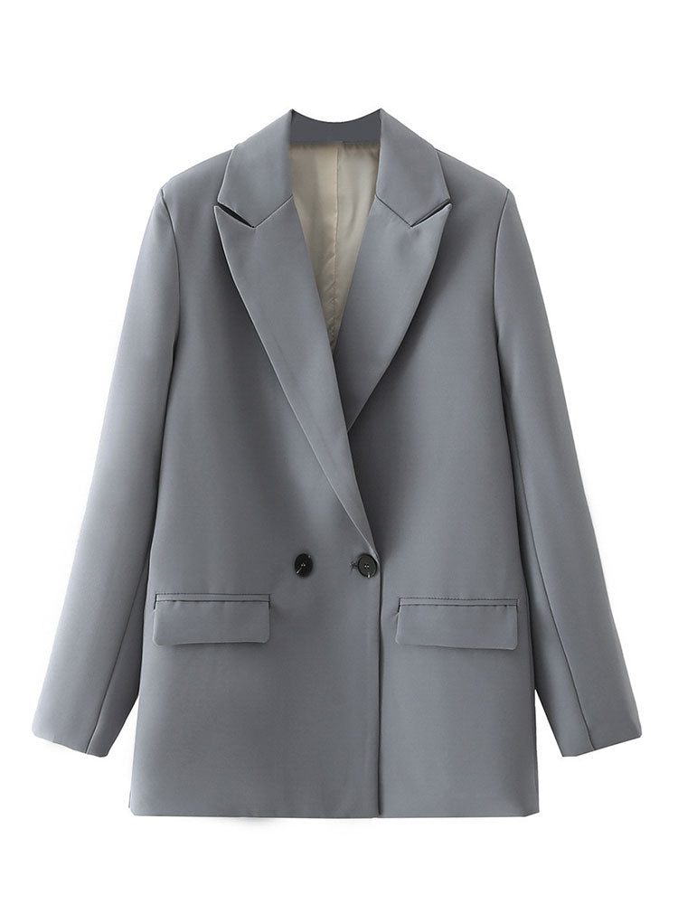 Office Lady Double Breasted Vintage Blazer
