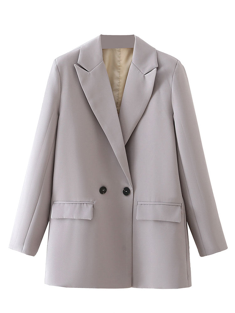Office Lady Double Breasted Vintage Blazer