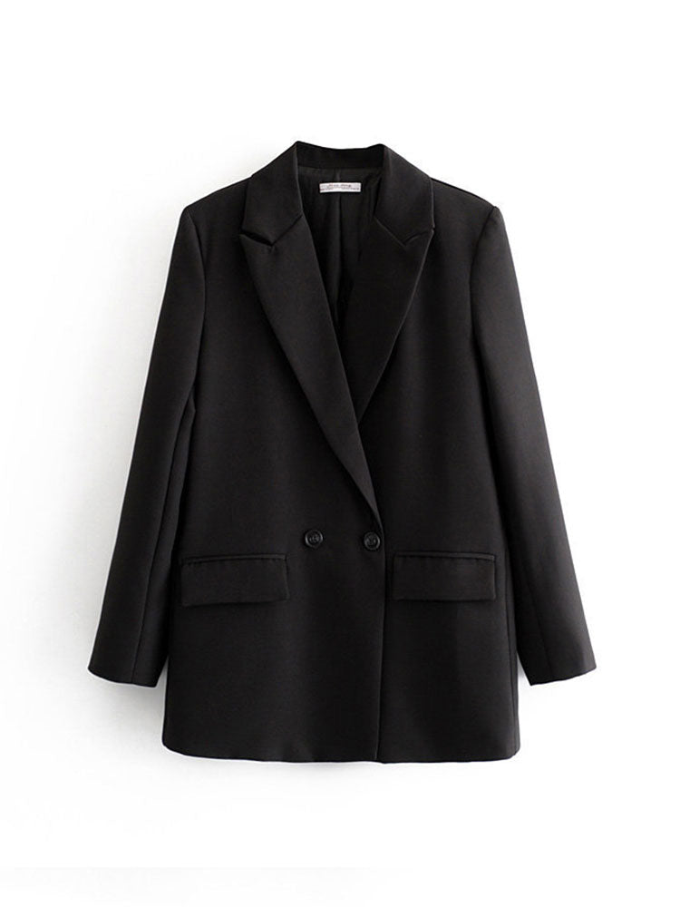 Office Lady Double Breasted Vintage Blazer