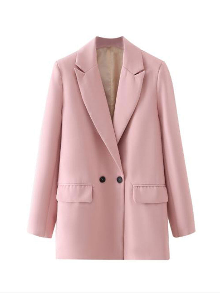 Office Lady Double Breasted Vintage Blazer